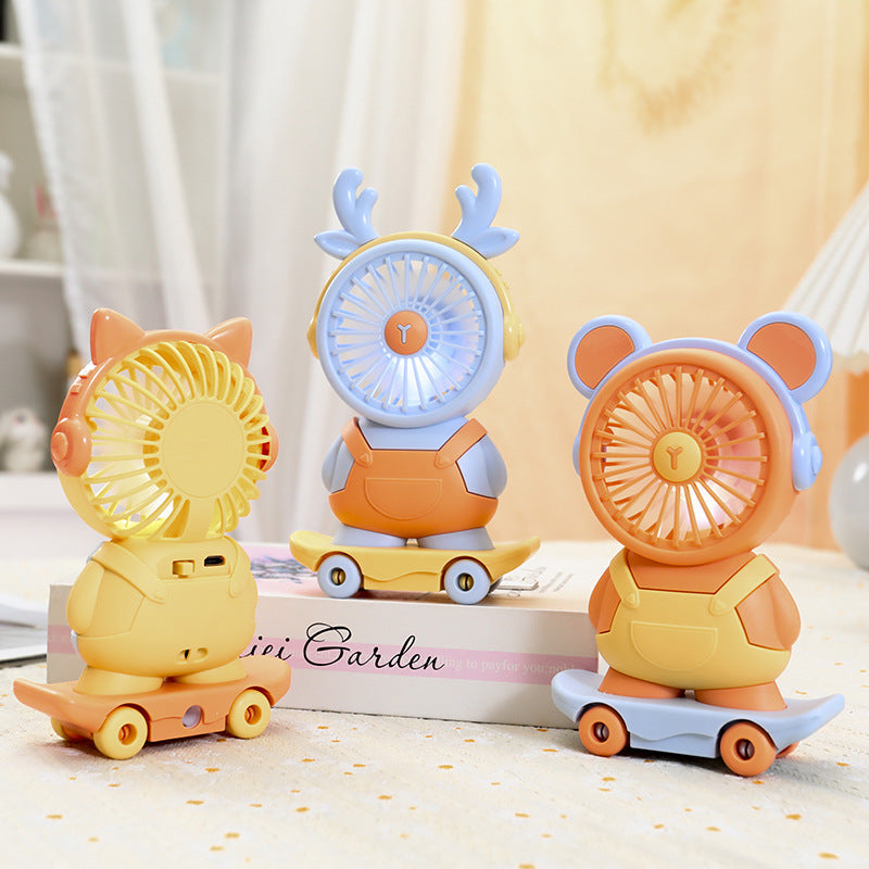 Women’s Portable Handheld Fan - Creative Animal Design, Quiet Operation