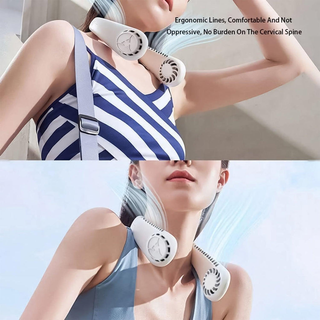 Portable Bladeless Neck Fan - USB Rechargeable, 5 Speeds, Lightweight, view 2