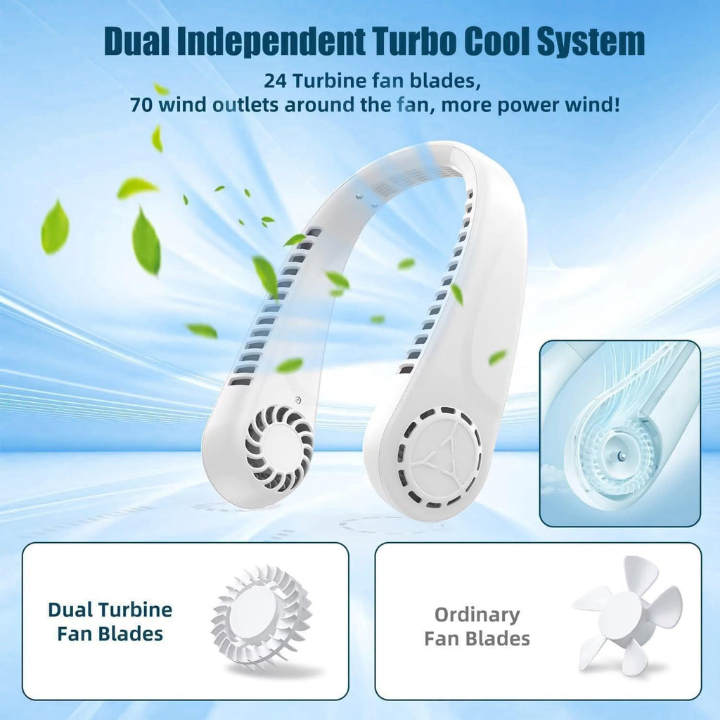 Portable Bladeless Neck Fan - USB Rechargeable, 5 Speeds, Lightweight, view 6