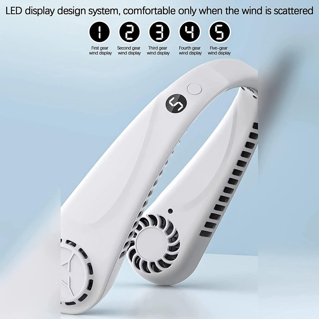 Portable Bladeless Neck Fan - USB Rechargeable, 5 Speeds, Lightweight, view 9