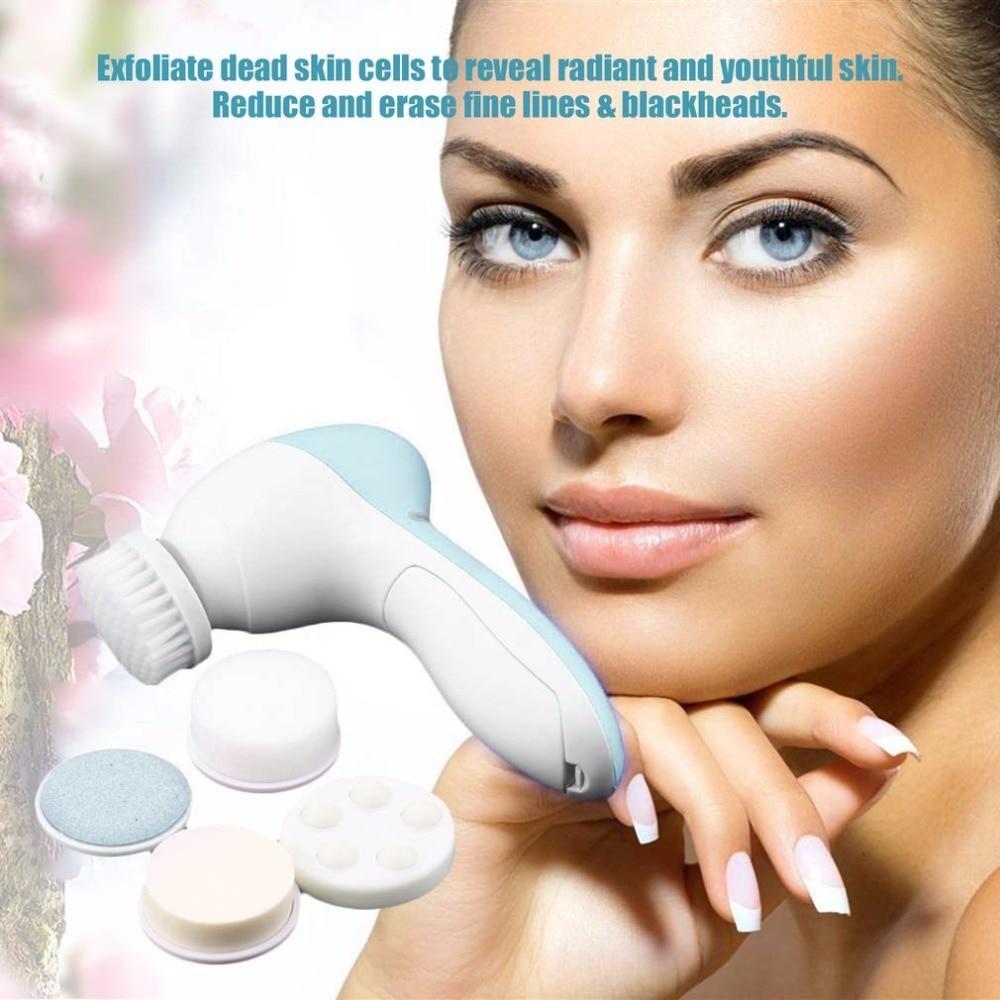 5 in 1 Electric Facial and Body Cleaning Massager - Plastic, Battery Powered, view 4