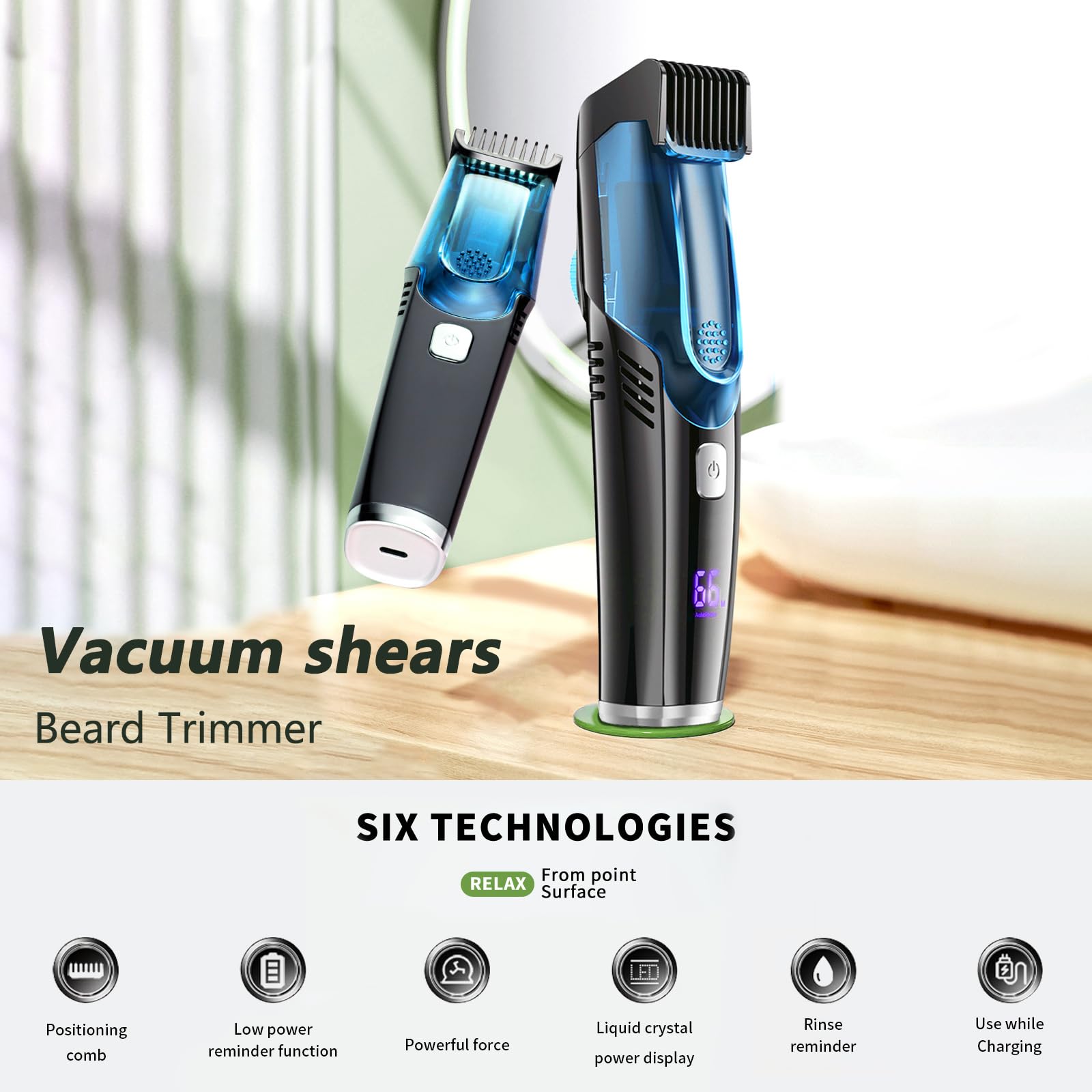 Beard Trimmer for Men - IPX7 Waterproof, USB Charging, 90min Battery, view 13