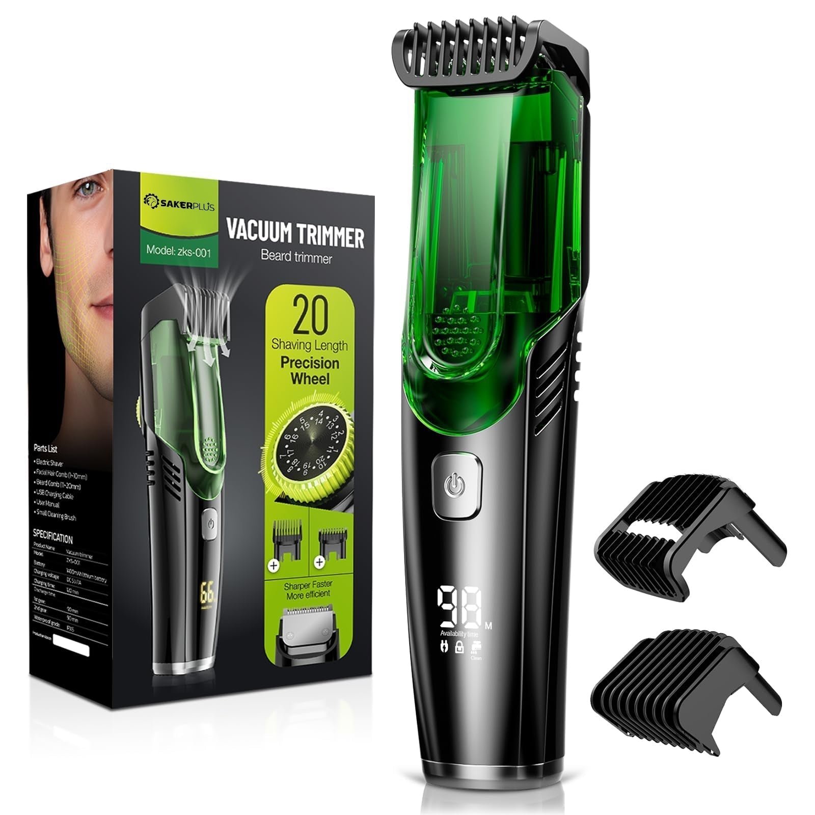 Beard Trimmer for Men - IPX7 Waterproof, USB Charging, 90min Battery