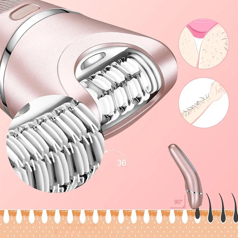 3-in-1 Electric Shaver for Women - Waterproof, Rechargeable, Stainless Steel Blades, view 4