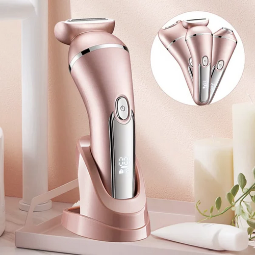 3-in-1 Electric Shaver for Women - Waterproof, Rechargeable, Stainless Steel Blades