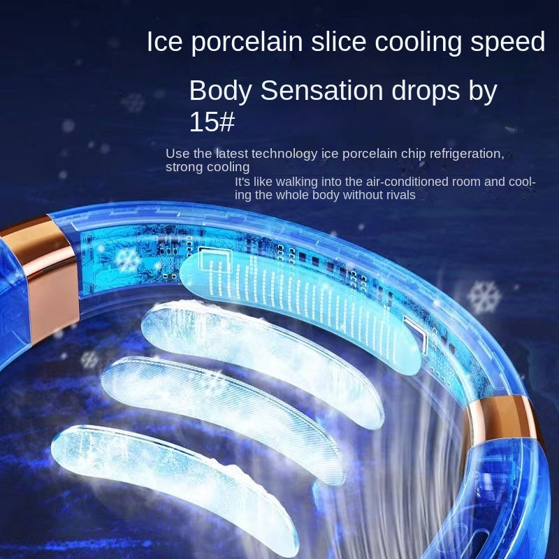 Digital Display Wearable Neck Fan - Battery Powered, 3.7W, 5V, view 2