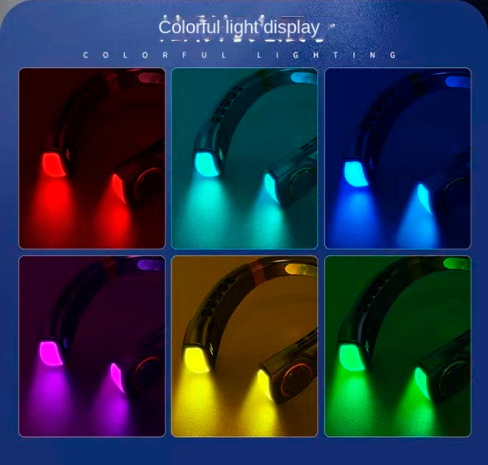 Digital Display Wearable Neck Fan - Battery Powered, 3.7W, 5V, view 3