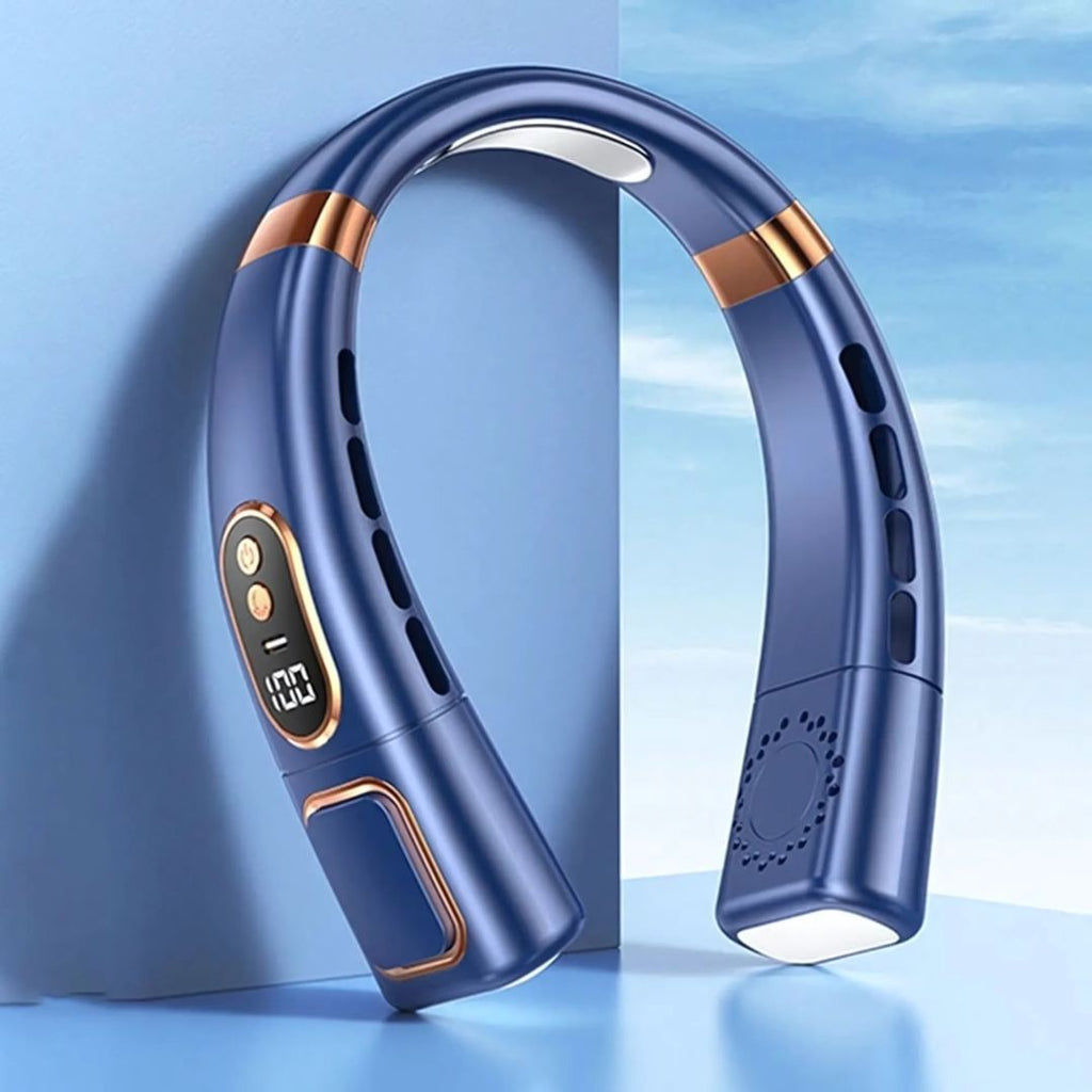360° Cooling Digital Neck Fan - 5 Speeds, USB Charging, Bladeless Design, view 10