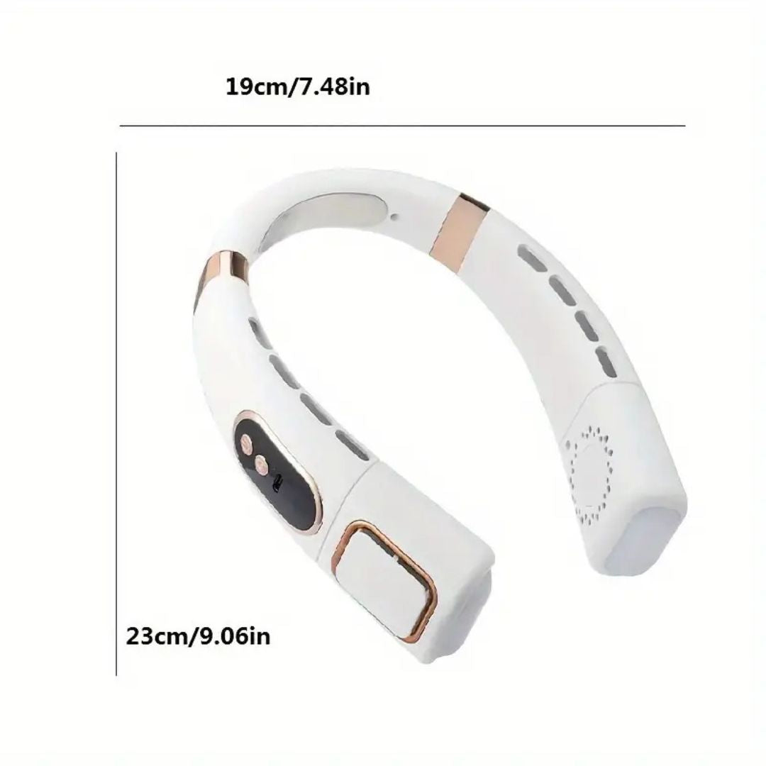 360° Cooling Digital Neck Fan - 5 Speeds, USB Charging, Bladeless Design, view 6