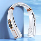 360° Cooling Digital Neck Fan - 5 Speeds, USB Charging, Bladeless Design, view 7