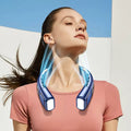 360° Cooling Digital Neck Fan - 5 Speeds, USB Charging, Bladeless Design