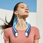 360° Cooling Digital Neck Fan - 5 Speeds, USB Charging, Bladeless Design