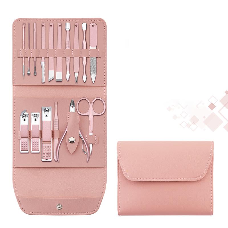 Portable Nail Clippers Set - Stainless Steel, 12 or 16 Pieces, PU Case, view 12