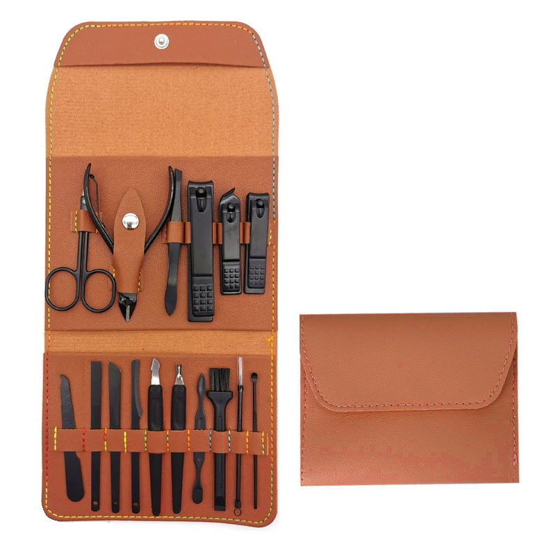 Portable Nail Clippers Set - Stainless Steel, 12 or 16 Pieces, PU Case, view 18