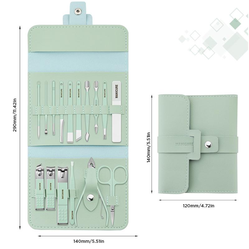Portable Nail Clippers Set - Stainless Steel, 12 or 16 Pieces, PU Case, view 8
