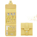 Portable Nail Clippers Set - Stainless Steel, 12 or 16 Pieces, PU Case