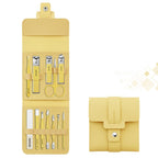 Portable Nail Clippers Set - Stainless Steel, 12 or 16 Pieces, PU Case