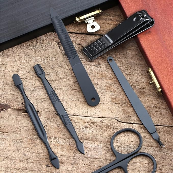 Stainless Steel Nail Clipper Set for Travel - 7-Piece, Waterproof Pouch, view 2