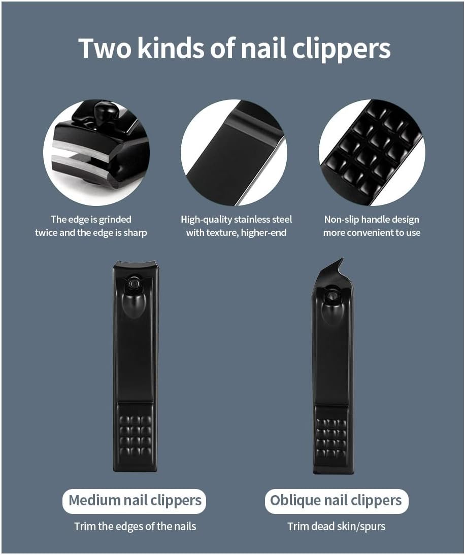 Stainless Steel Nail Clipper Set for Travel - 7-Piece, Waterproof Pouch, view 5
