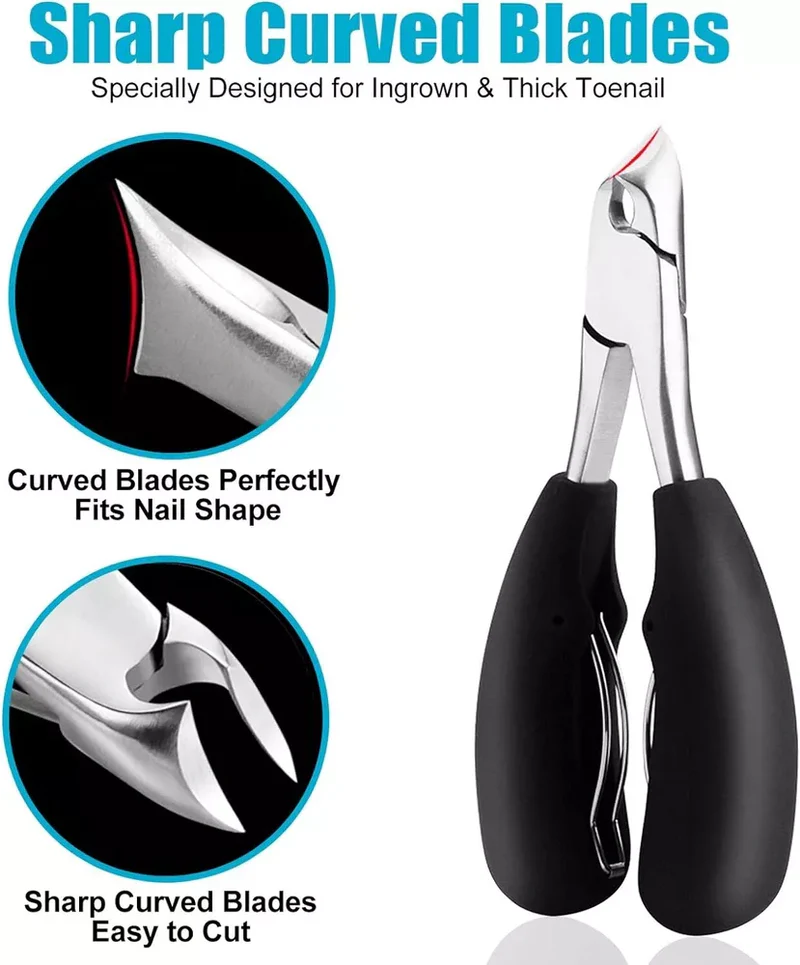 Toenail Clipper for Seniors - Medical-Grade Stainless Steel, Ergonomic ABS Handle, view 2