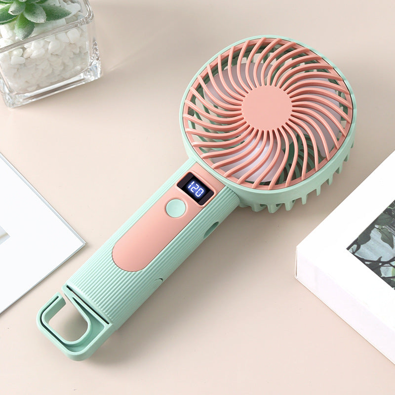 Ladies Portable Hand Fan with Digital Speed Display - Ergonomic, Long Battery, view 7