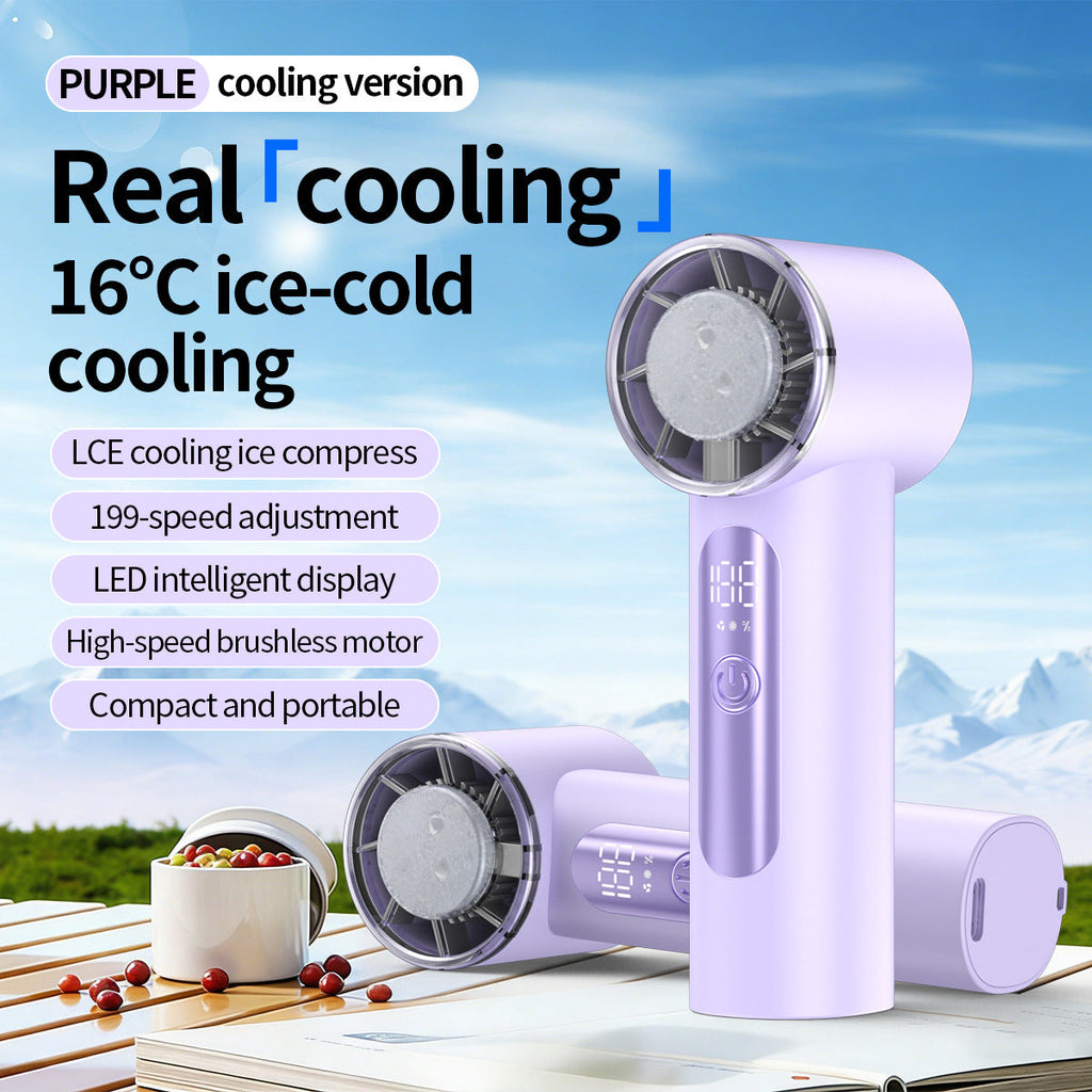 Unisex Portable Ice-Cooling Handheld Fan - 16°C Cooling, Brushless Motor, view 6
