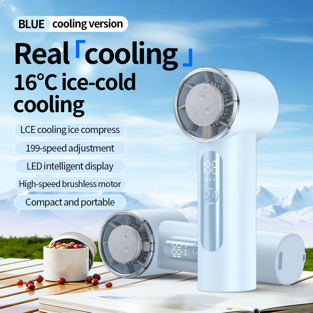 Unisex Portable Ice-Cooling Handheld Fan - 16°C Cooling, Brushless Motor, view 8