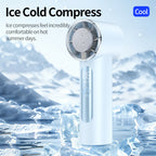 Unisex Portable Ice-Cooling Handheld Fan - 16°C Cooling, Brushless Motor