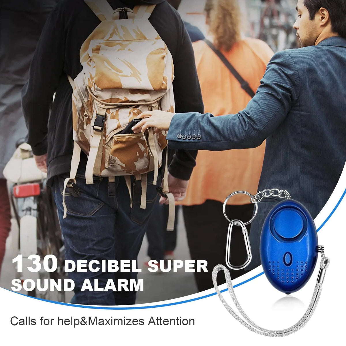Personal Safety Alarm with LED Light - 130 dB, Compact, Portable, view 4
