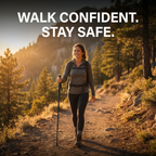 Automatic Self Defense Walking Stick - Alloy Steel, Collapsible, Rubber Grip, view 2