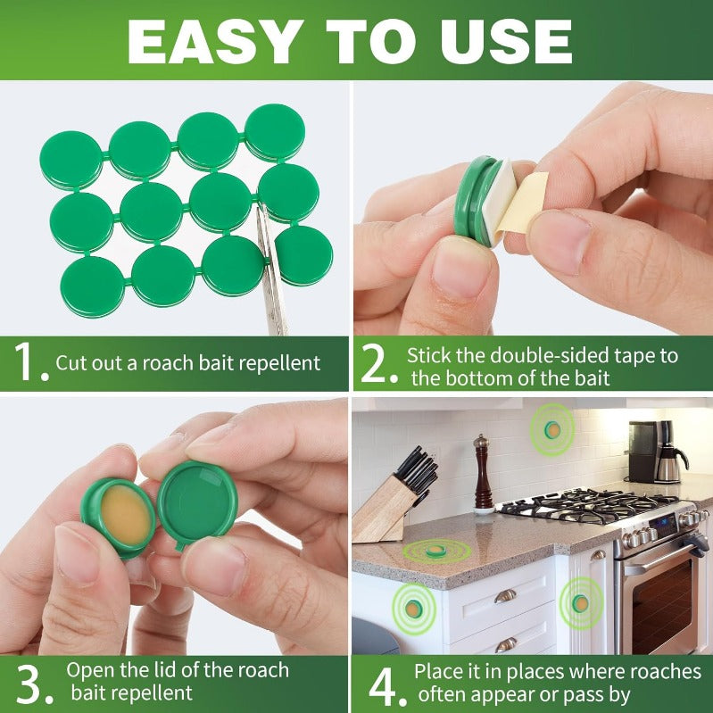 Child- and Pet-Safe Roach Bait Discs - Odourless, 30 mm, 12-36 Pack, view 3
