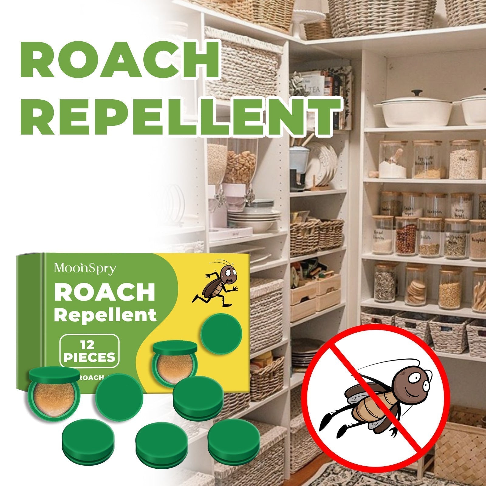 Child- and Pet-Safe Roach Bait Discs - Odourless, 30 mm, 12-36 Pack
