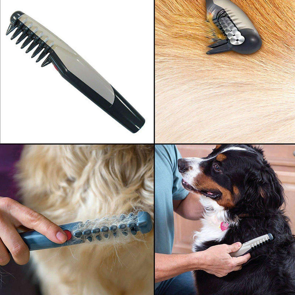 Electric Pet Grooming Comb for Dogs and Cats - Rotating Blades, ABS Plastic