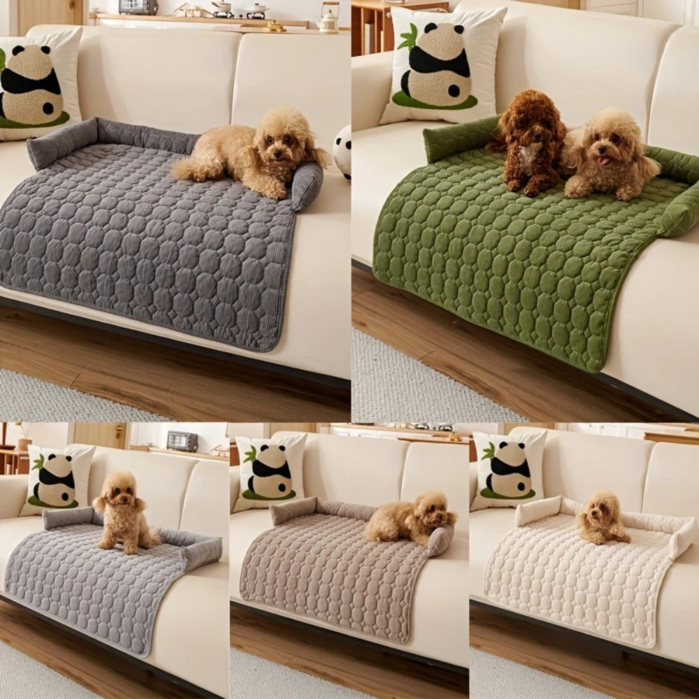 Canine Non-Slip Bolster Pet Quilted Bed - Soft Microfibre, 29.5"x29.5", view 6