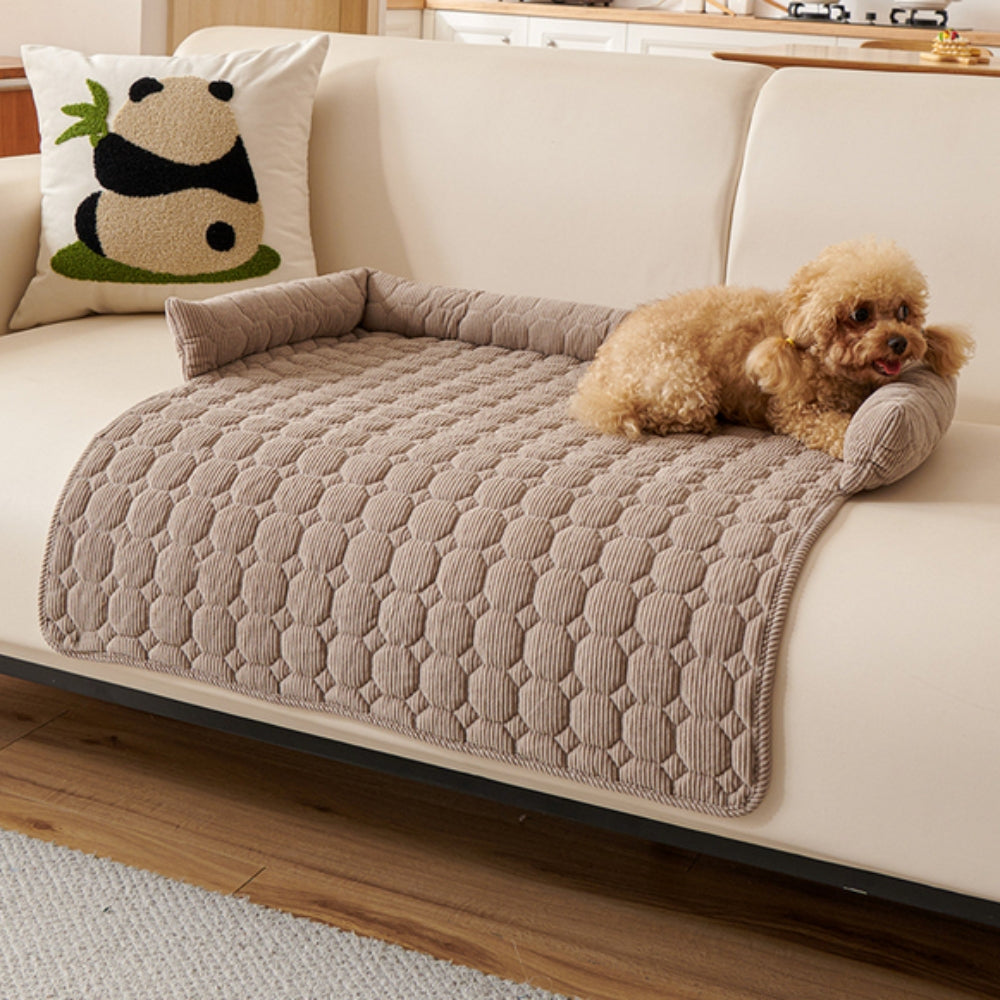Canine Non-Slip Bolster Pet Quilted Bed - Soft Microfibre, 29.5"x29.5", view 8