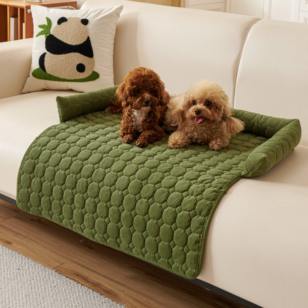 Canine Non-Slip Bolster Pet Quilted Bed - Soft Microfibre, 29.5"x29.5", view 9