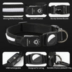 Waterproof LED Light Up Dog Collar - USB Rechargeable, Adjustable, Night Safety, view 2