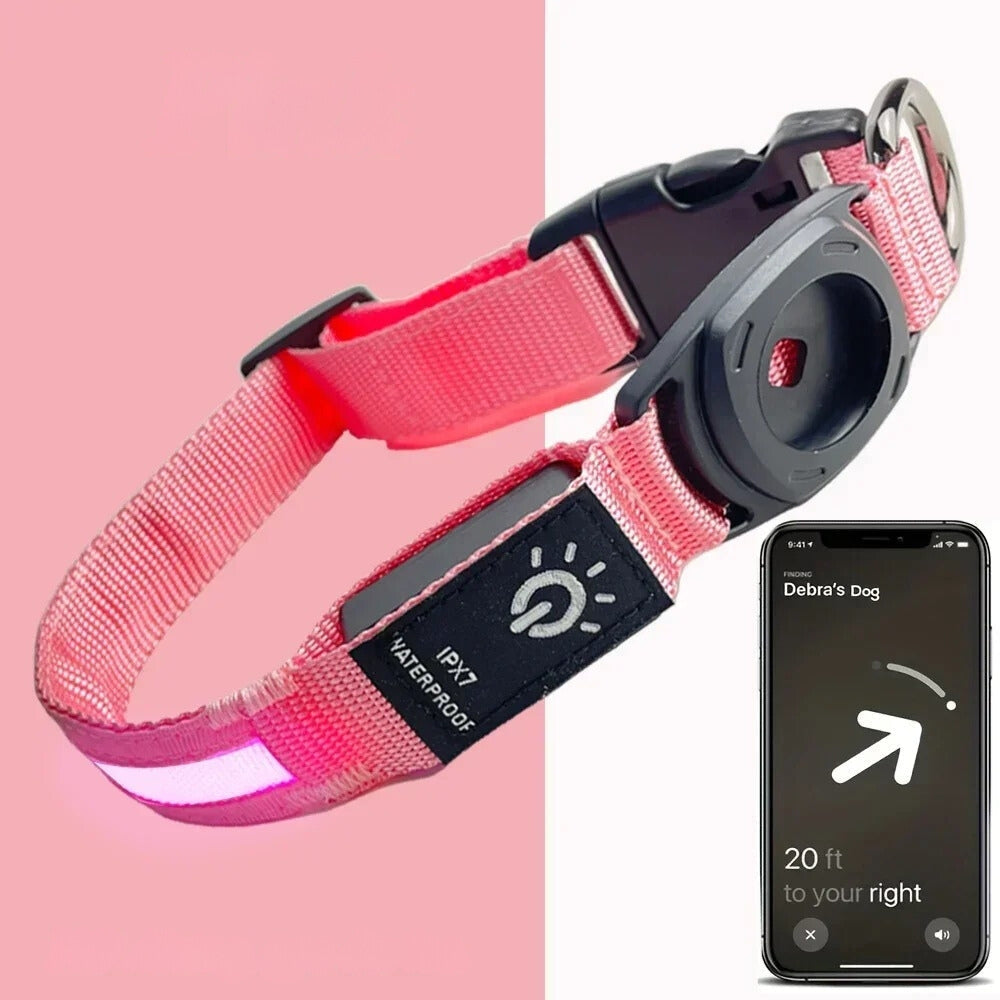 Waterproof LED Light Up Dog Collar - USB Rechargeable, Adjustable, Night Safety, view 3