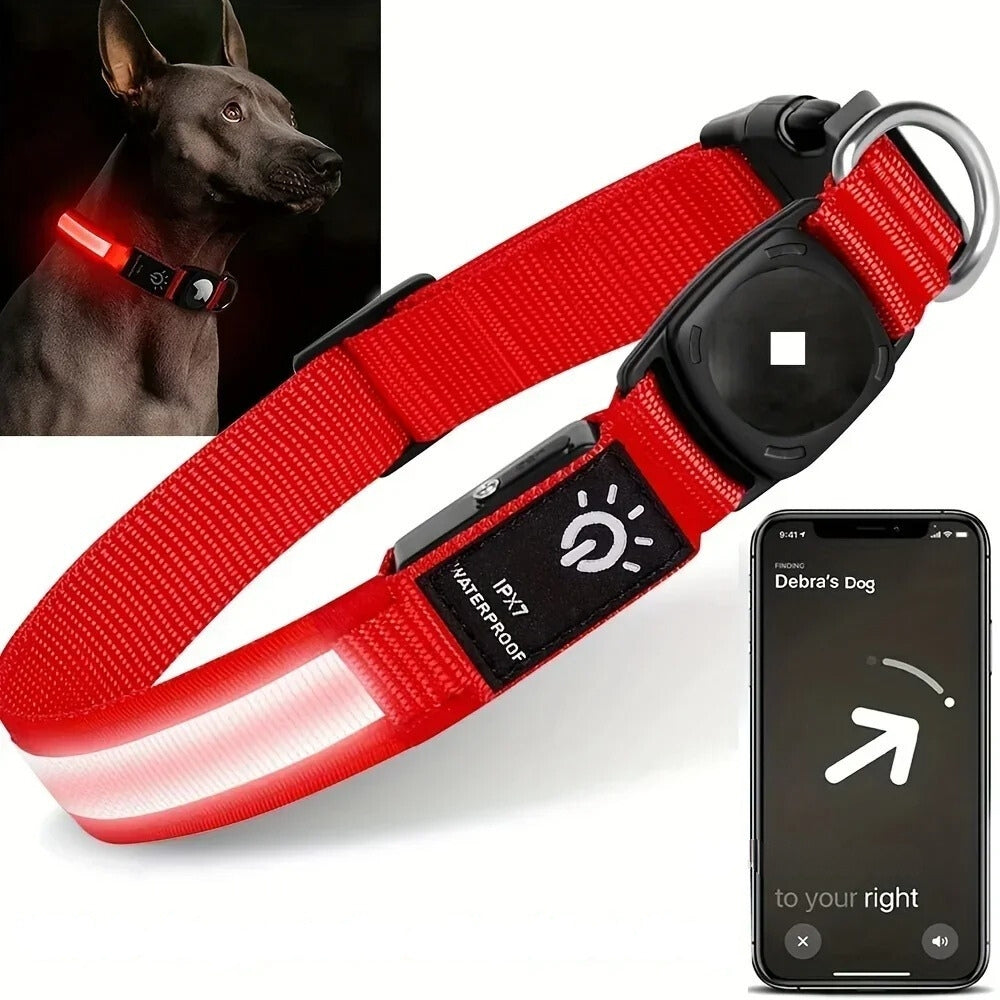 Waterproof LED Light Up Dog Collar - USB Rechargeable, Adjustable, Night Safety, view 5