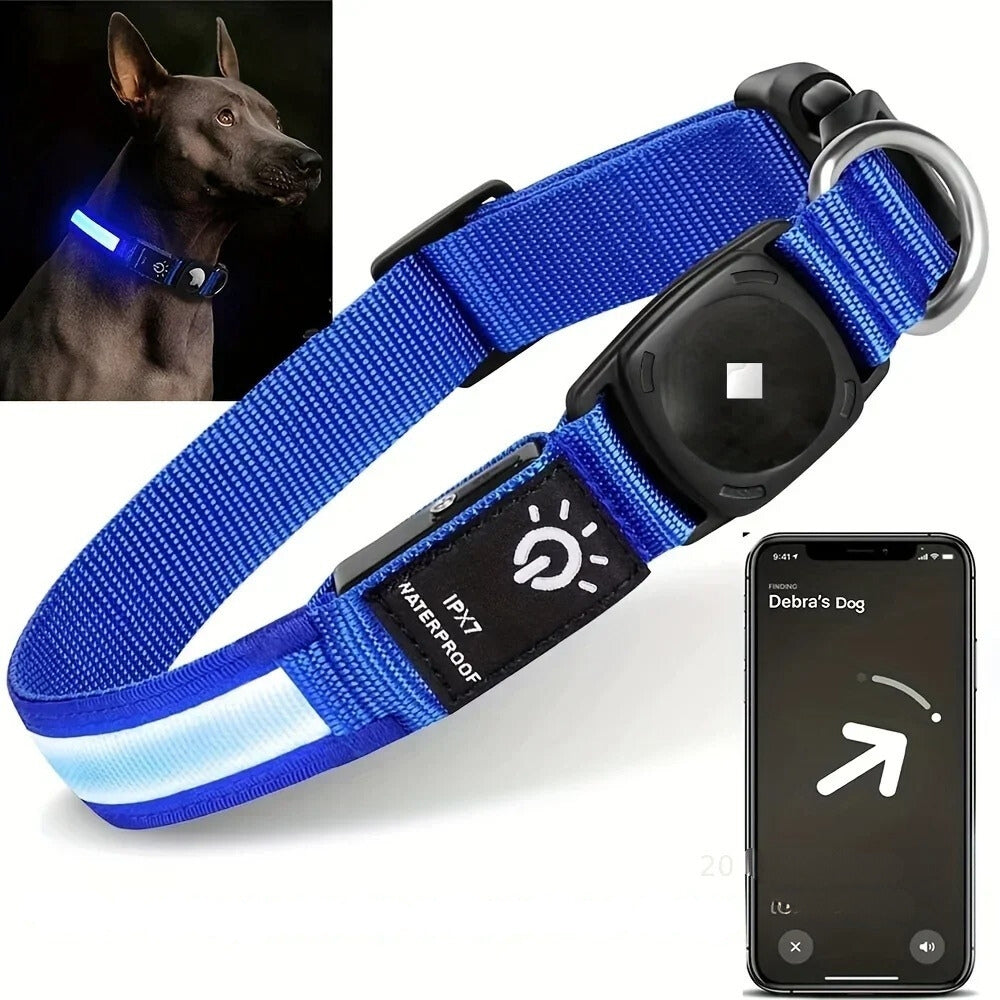 Waterproof LED Light Up Dog Collar - USB Rechargeable, Adjustable, Night Safety, view 6