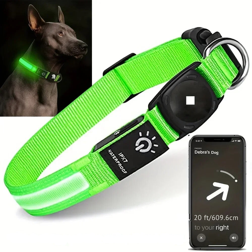 Waterproof LED Light Up Dog Collar - USB Rechargeable, Adjustable, Night Safety, view 8