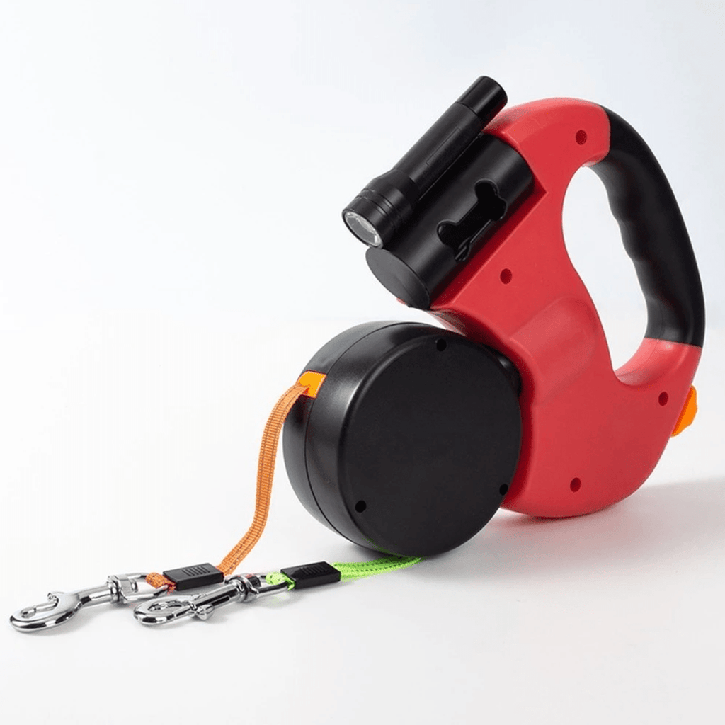 Retractable Dual Dog Lead for Two Dogs - 4m Extendable, Built-in Torch, view 5
