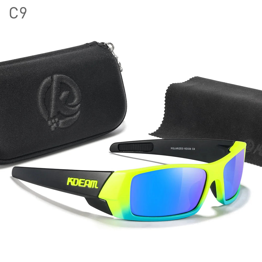 Photochromic Polarised TAC Sunglasses, Black Frame, 60 mm Lenses with Case