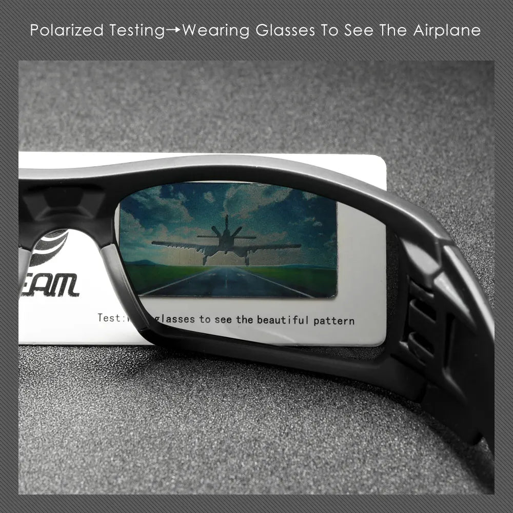 Photochromic Polarised TAC Sunglasses, Black Frame, 60 mm Lenses with Case