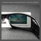 Photochromic Polarised TAC Sunglasses, Black Frame, 60 mm Lenses with Case