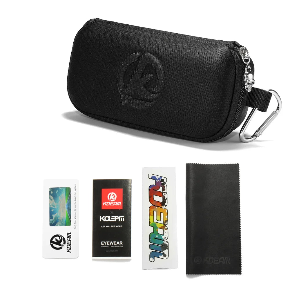 Photochromic Polarised TAC Sunglasses, Black Frame, 60 mm Lenses with Case
