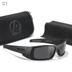 Photochromic Polarised TAC Sunglasses, Black Frame, 60 mm Lenses with Case