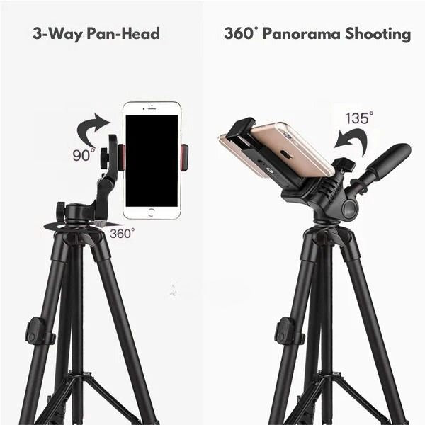Extendable Phone Tripod with Bluetooth Remote - 140cm, Aluminium Alloy, view 3