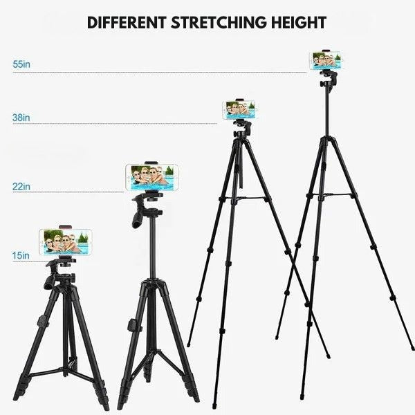 Extendable Phone Tripod with Bluetooth Remote - 140cm, Aluminium Alloy, view 4