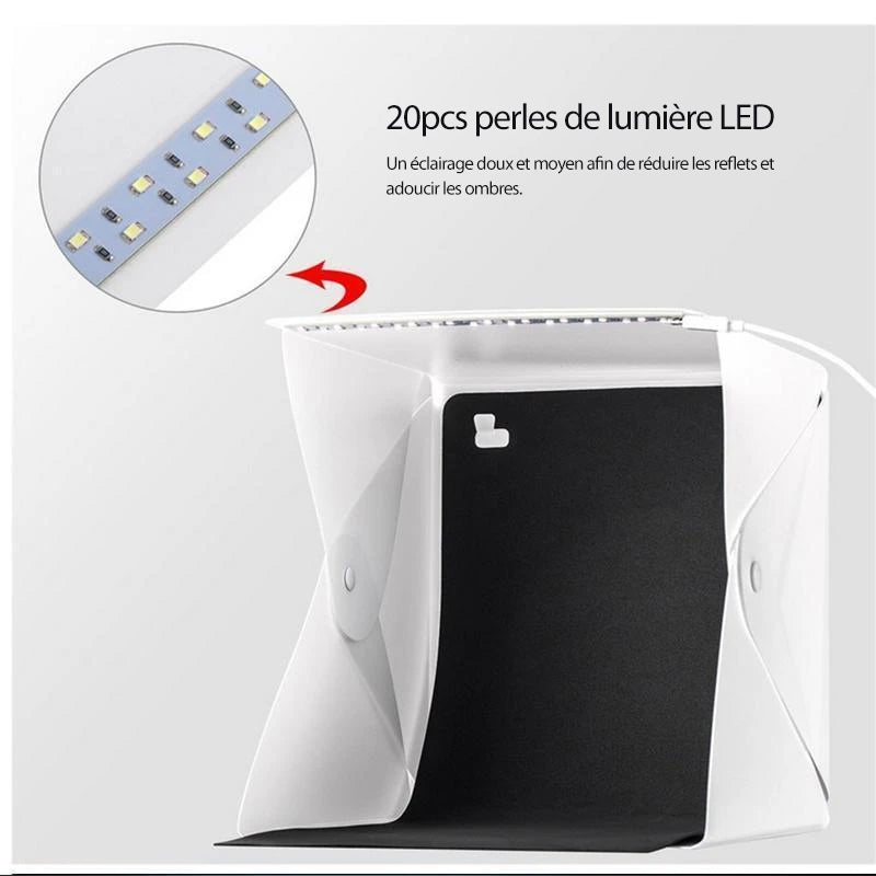 Home Studio Lightbox for Photography - Built-in LED, USB Powered, 13" x 13", view 4